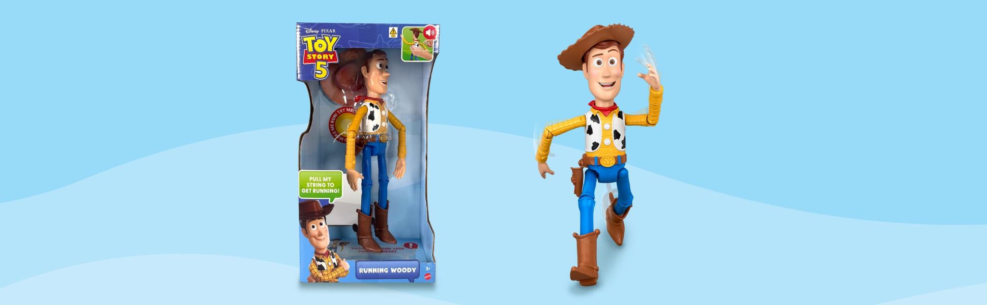 Disney and Pixar Toy Story 5 Running Woody 12 Inch Action Figure 