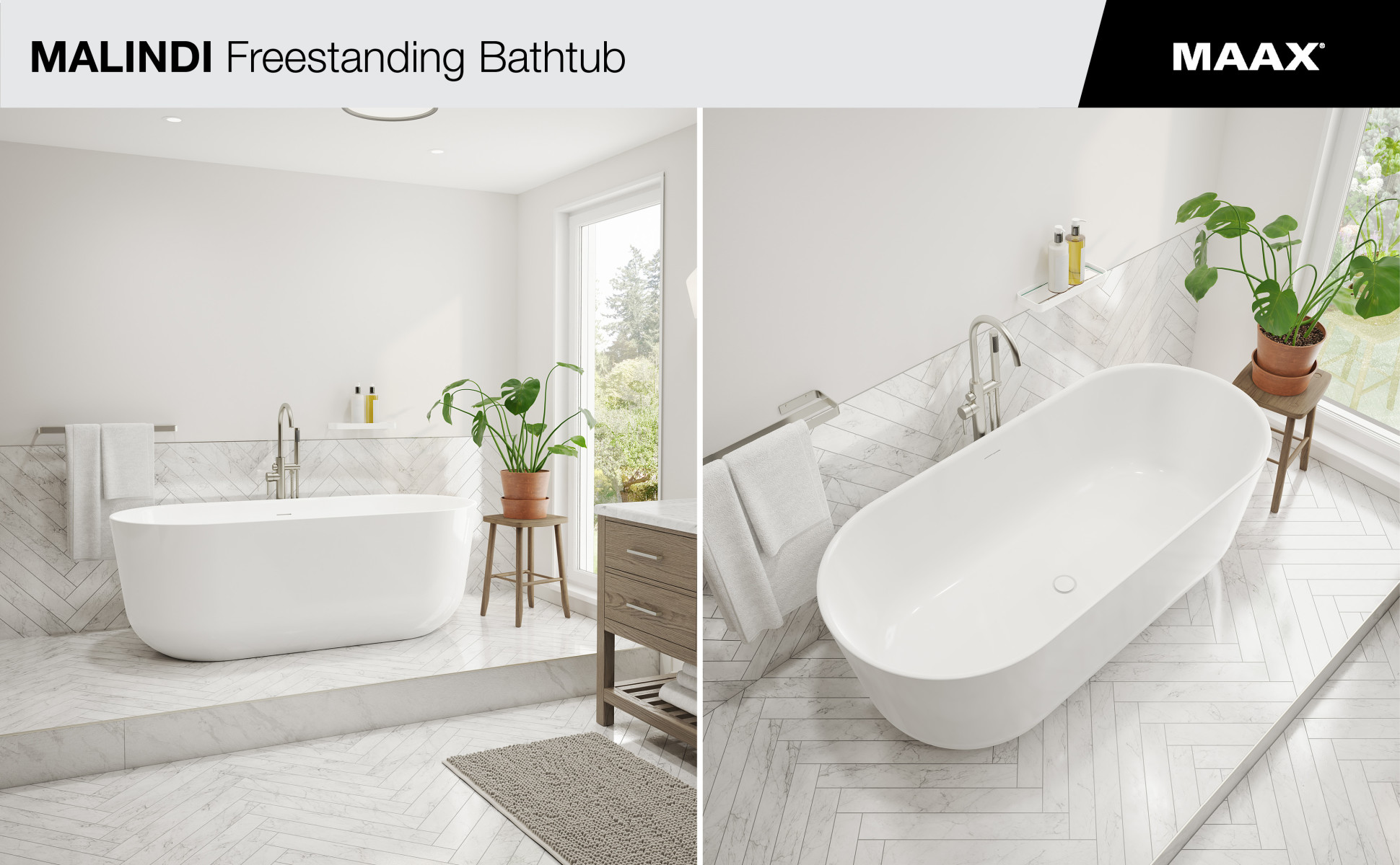 MAAX Malindi 67 in. x 30 in. Acrylic Non-Whirlpool Flatbottom