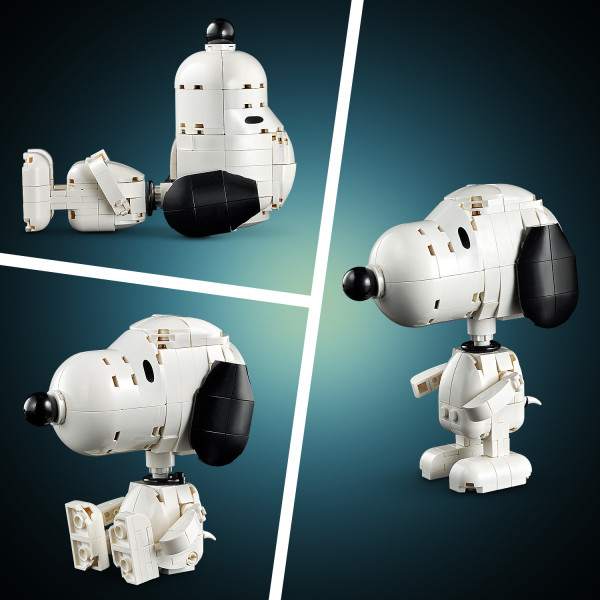 Rebuild and pose Snoopy lying down, sitting up or standing.