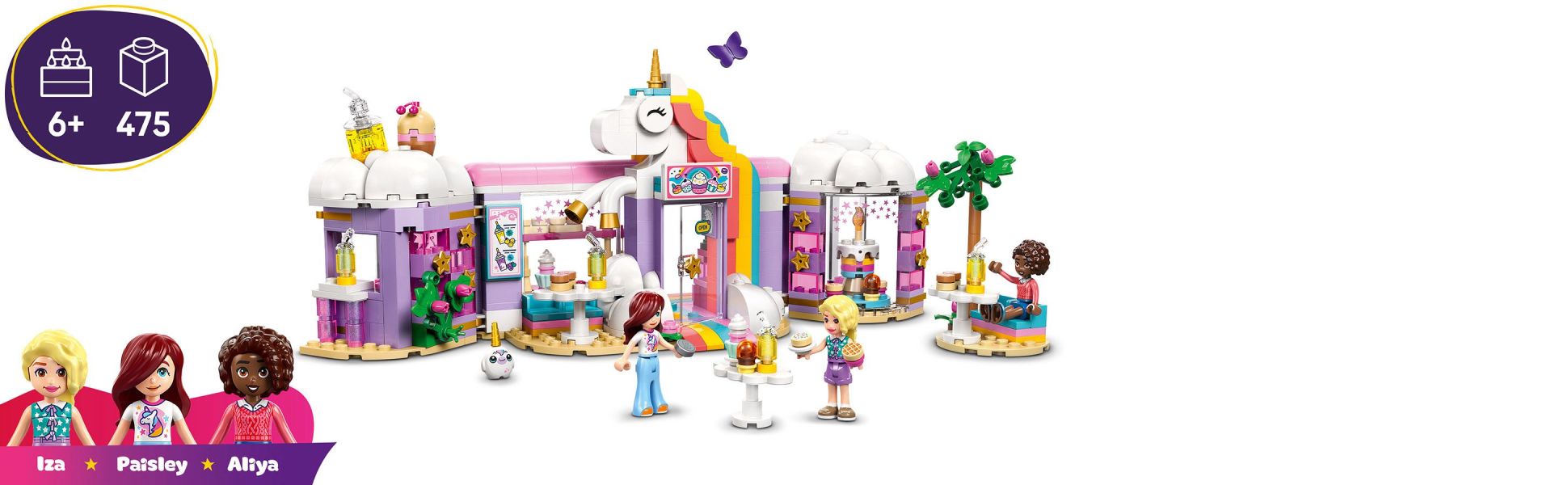 Kids can display toy cupcakes and sweet treats in the windows and on the turntable, then make milkshakes or juices at the bar.