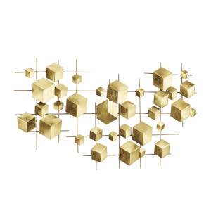 Chelsea Grove 36 x 20 Metal Abstract Cubes Wall Decor - Gold