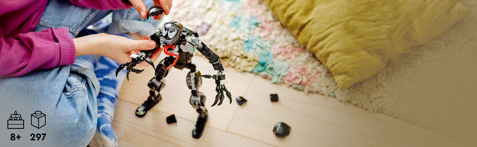 This buildable LEGO Venom figure inspires kids to explore creative construction and imaginative play.