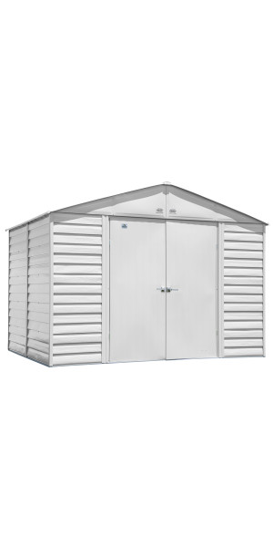 Arrow Select Steel Storage Shed Steel Storage Shed, 10x8, Flute Grey