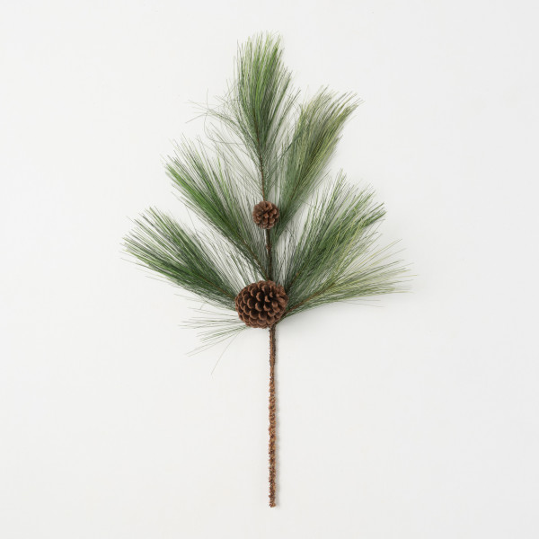 Artificial Long Pine Stem Green 28H 