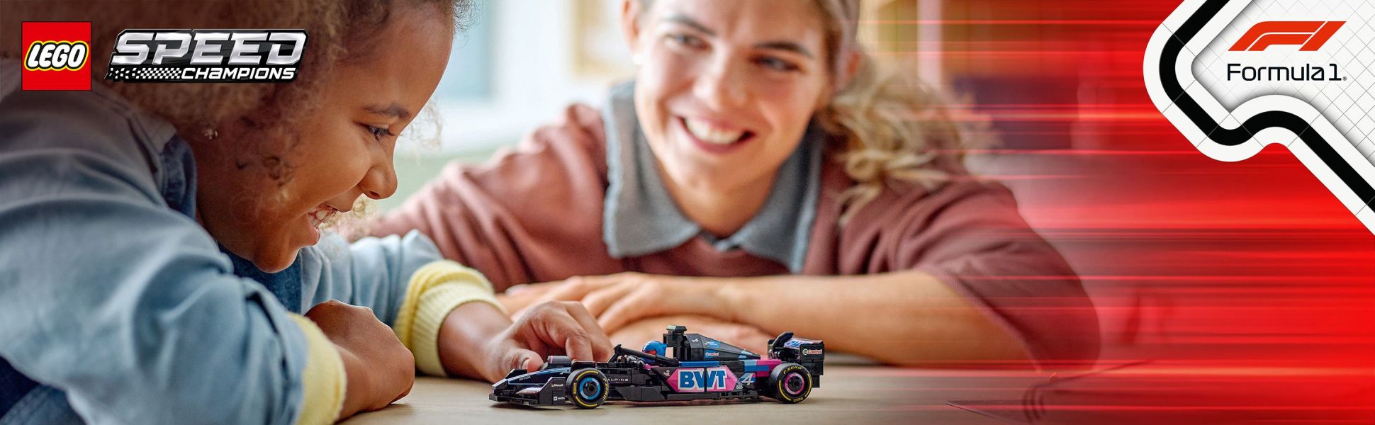 High-speed F1 action awaits kids with this incredible LEGO Speed Champions BWT Alpine F1 Team A524 Race Car toy vehicle.