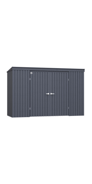 Arrow Elite Steel Storage Shed, 10x4, Anthracite