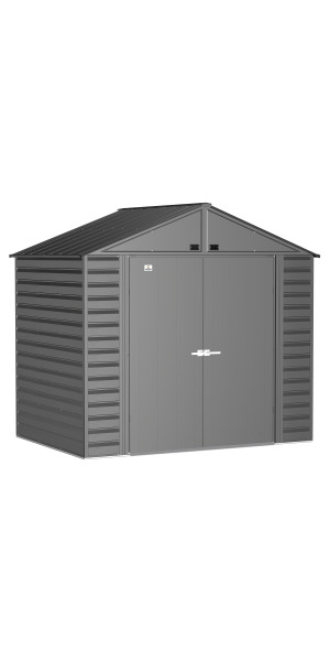 Arrow Select Steel Storage Shed Steel Storage Shed, 8x6, Charcoal