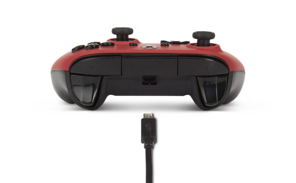 red wired xbox one controller