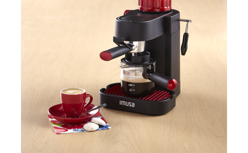 Imusa 4 Cup 800W Espresso/Cappuccino Machine - Black for sale online