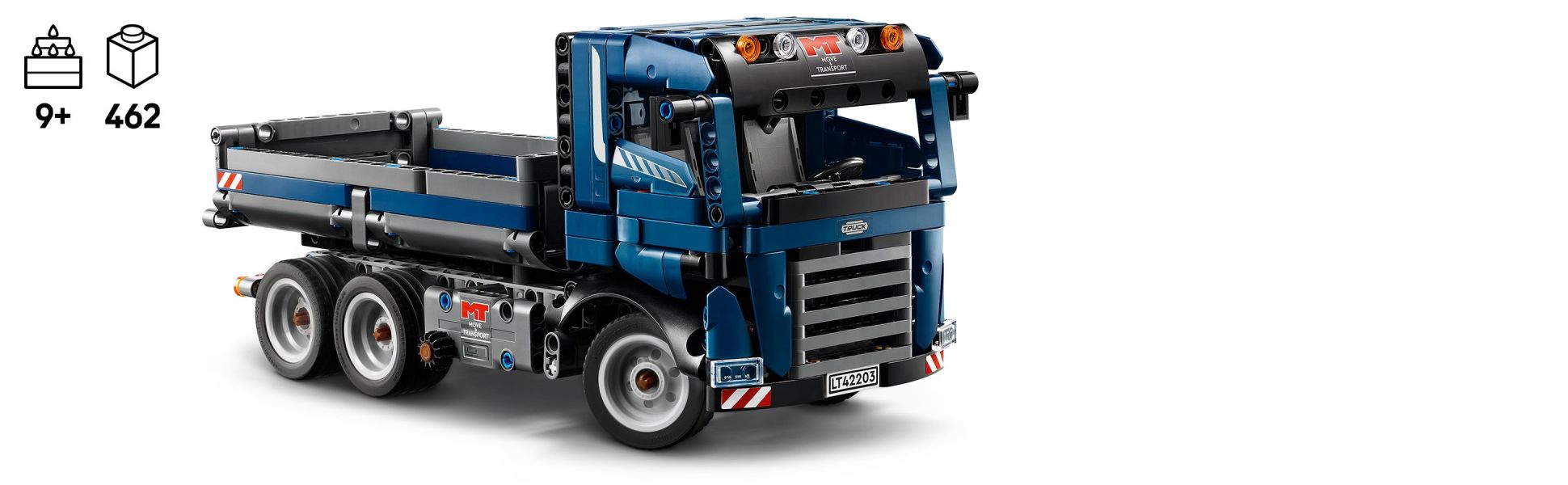 Young builders can assemble the buildable truck and then explore the functions as they enjoy construction site role play.