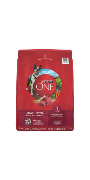 Purina ONE Small Bites Dry Dog Food for Adult Dogs with Added Vitamins Minerals High Protein Beef Rice 8 lb Bag Walmart