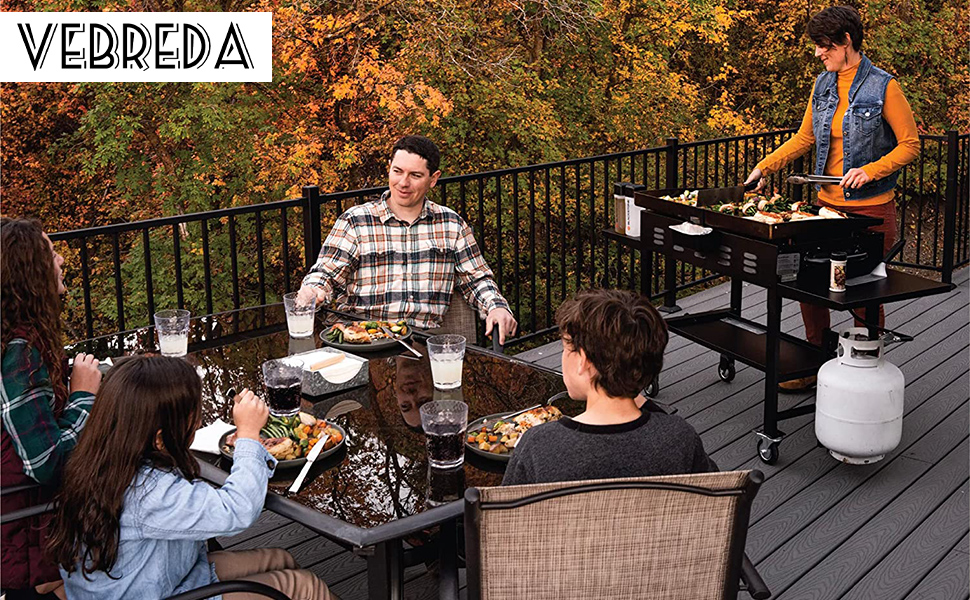 Vebreda 60000BTU 4 Burner Foldable Outdoor Propane Gas Grill