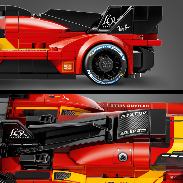 Includes a rear wing and an air intake on the roof.