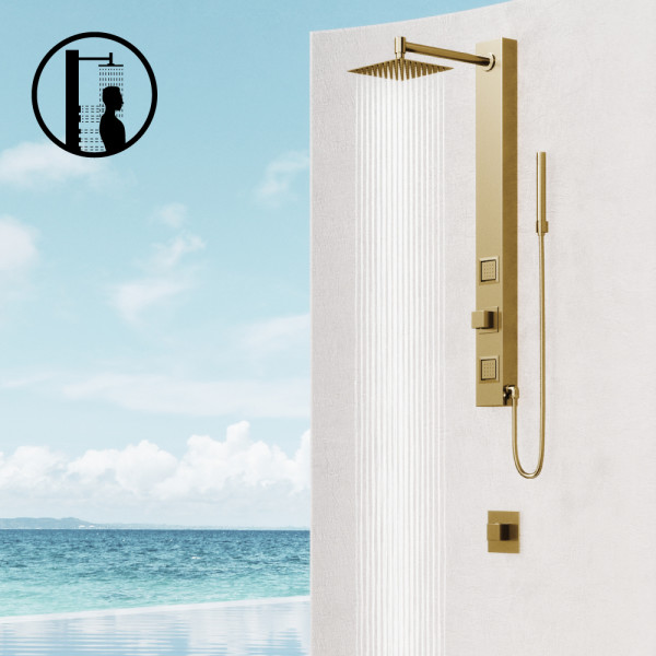 VIGO Orchid 39 in. H x 4 in. W 2-Jet Shower Panel System with