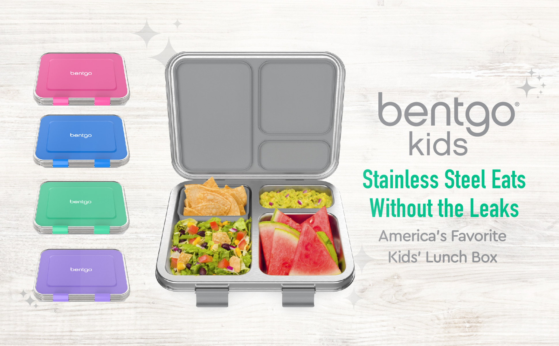 Bentgo Kids Stainless Steel Leak-Resistant Lunch Box - Bento-Style, 3  Compartments, and Bonus Silicone Container for Meals On-the-Go -  Eco-Friendly, Dishwasher Safe, BPA-Free (Green) 