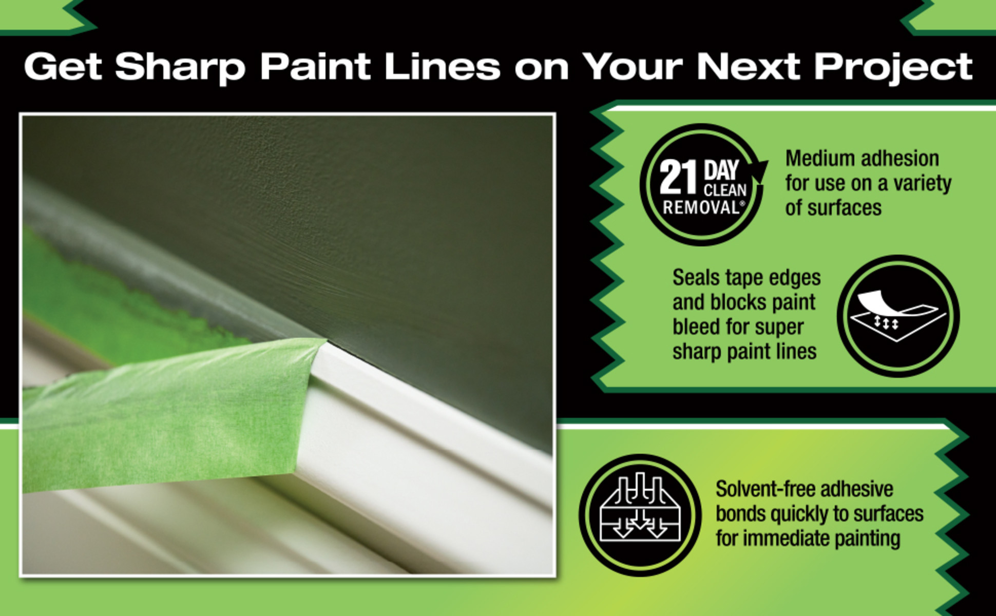 get sharp paint lines on your next project 21 day clean removal medium adhesion solvent free