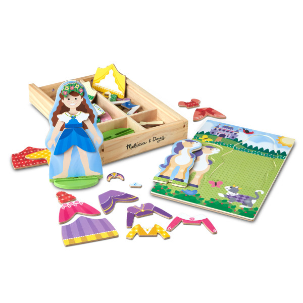 strapless open back dress Princess Magnetic Dress-Up Play Set