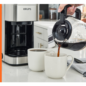  Krups Simply Brew Stainless Steel Single Serve Drip Coffee Maker  and Travel Tumbler 14 Ounce Stainless Steel Tumbler Included 650 Watts  Coffee Filter, Compact Silver and Black: Home & Kitchen
