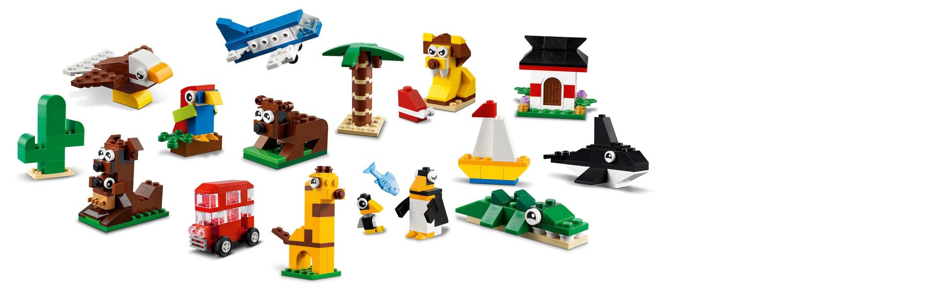 LEGO Classic Around the World 11015 Building Toy for Creative Play; Iconic  Animal Toys (950 Pieces) 