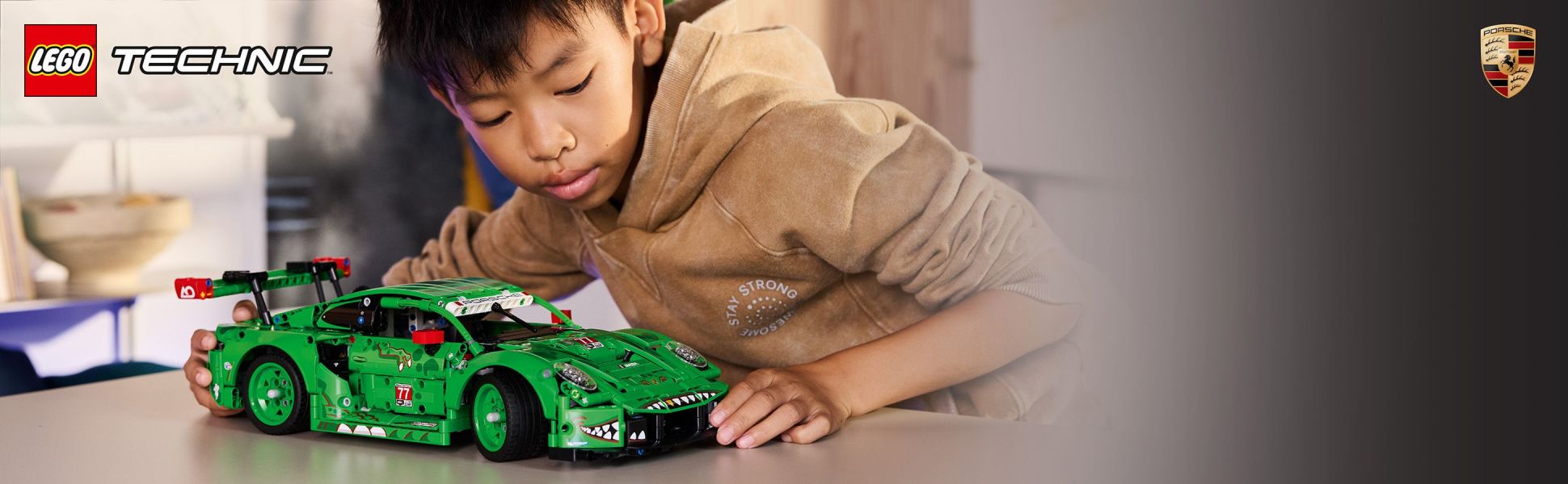 Speed into epic playtimes with this dinosaur-themed LEGO Technic Porsche 911 GT3 R REXY AO Racing Car toy.
