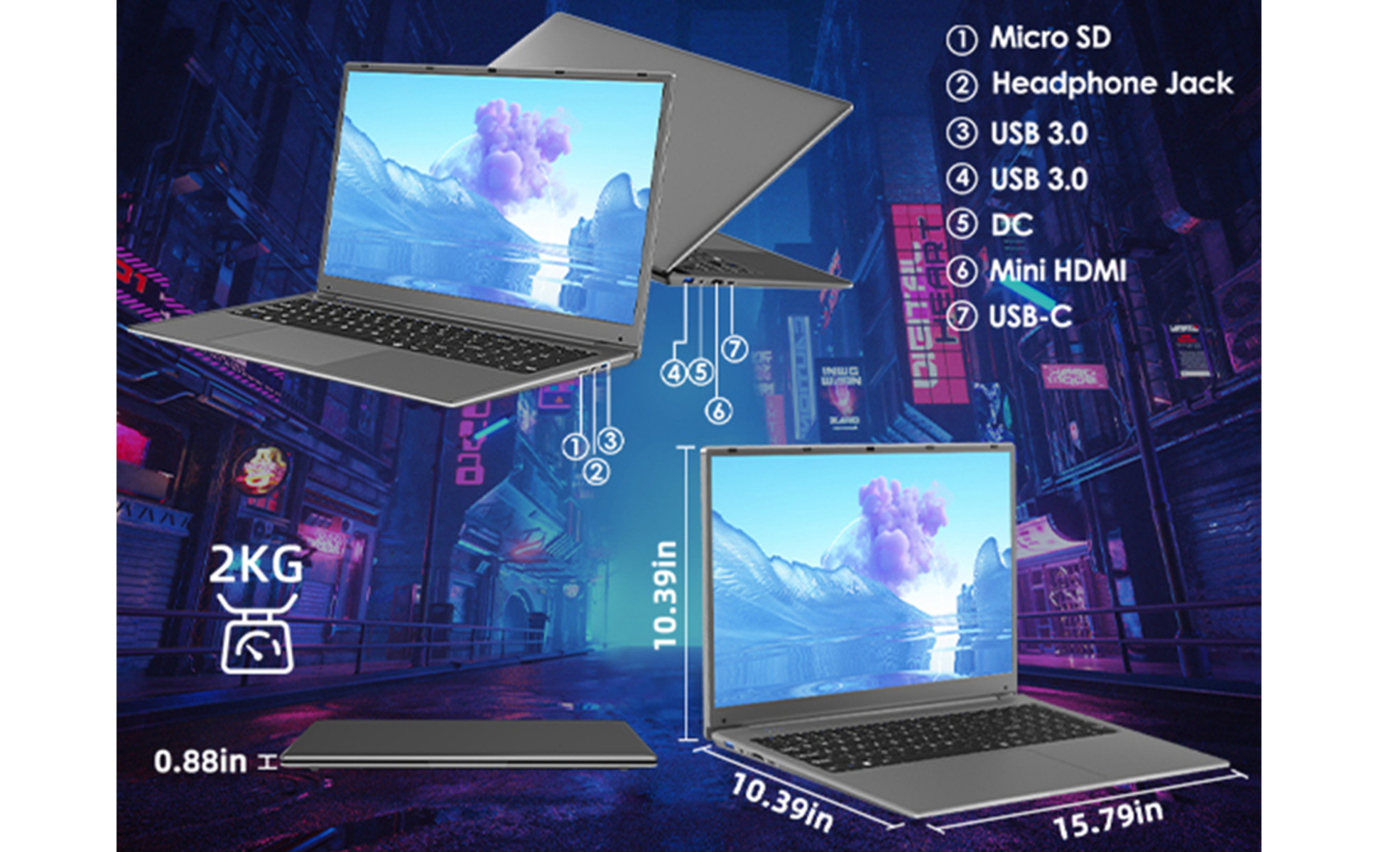 Laptop SGIN, ordenador portátil de 17 pulgadas, 4 GB de RAM y 128 GB SSD,  portátil con Windows 11 con Intel Celeron Quad Core J4105 (hasta 2,5 GHz),  pantalla IPS, mini HDMI