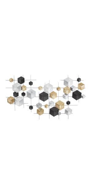 工芸品 COSMO 3D art CRYTAL CosmoLiving by Cosmopolitan Multi Colored Metal 3D Cube