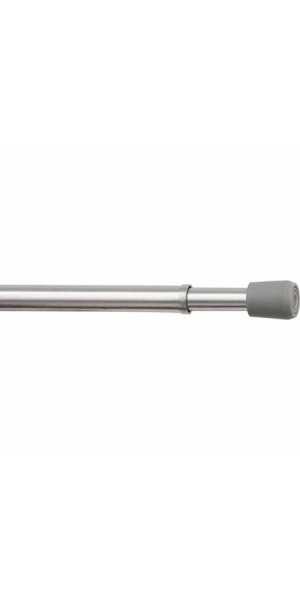 Mainstays 18-28 in. Adjustable Spring Tension Curtain Rod, 7/16 in. Diameter  Steel Tube, Chrome Finish 