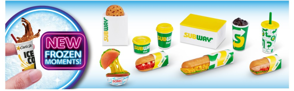 5 Surprise 77310 Foodie Mini (4 Pack) by Zuru Mystery Capsule Real Miniature Brands, Collectibles, Fast Food Toys and Shopping Accessories, 3+ Years