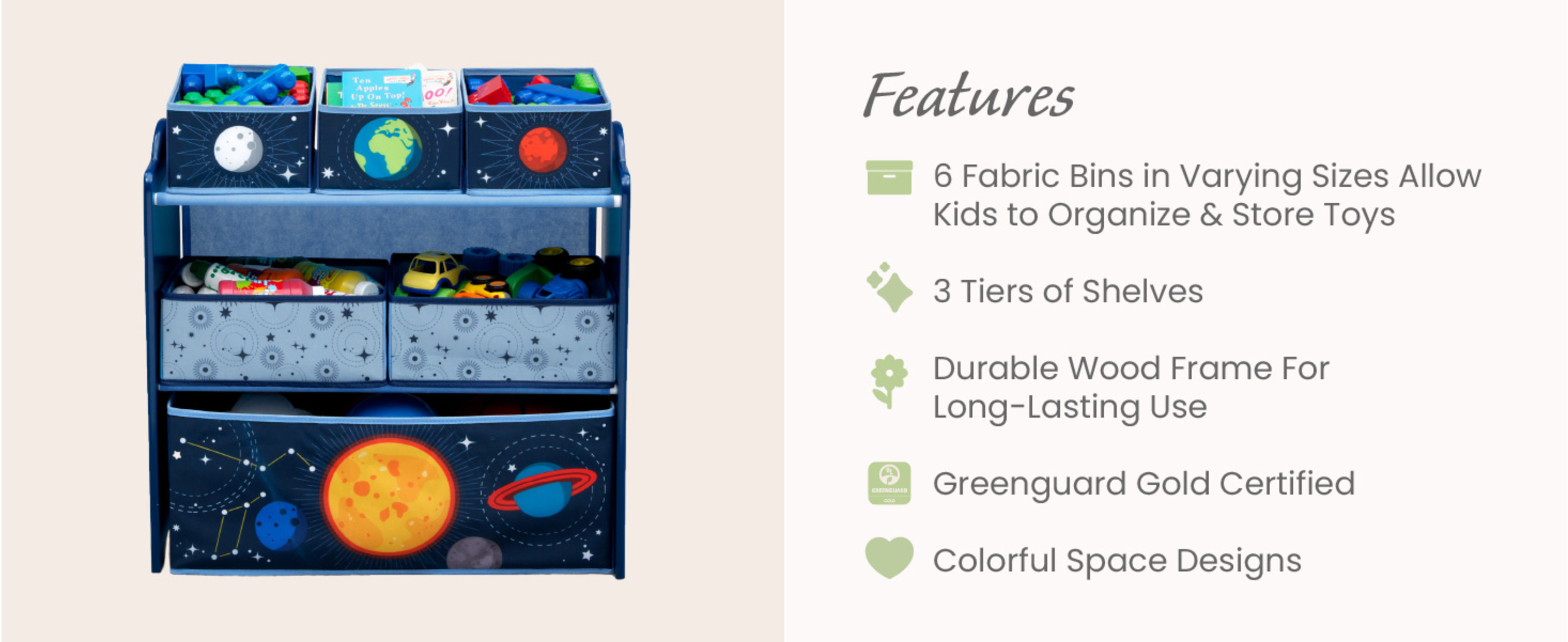 Delta Children Space Adventures 6 Bin Design and Store Toy
