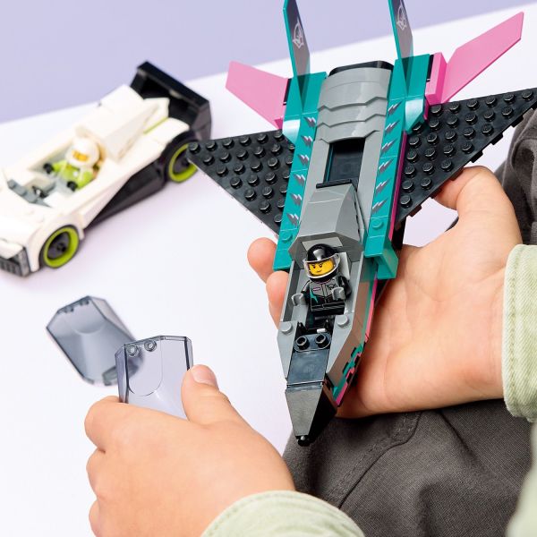 Lift the roof to access the cockpit and racing seat.