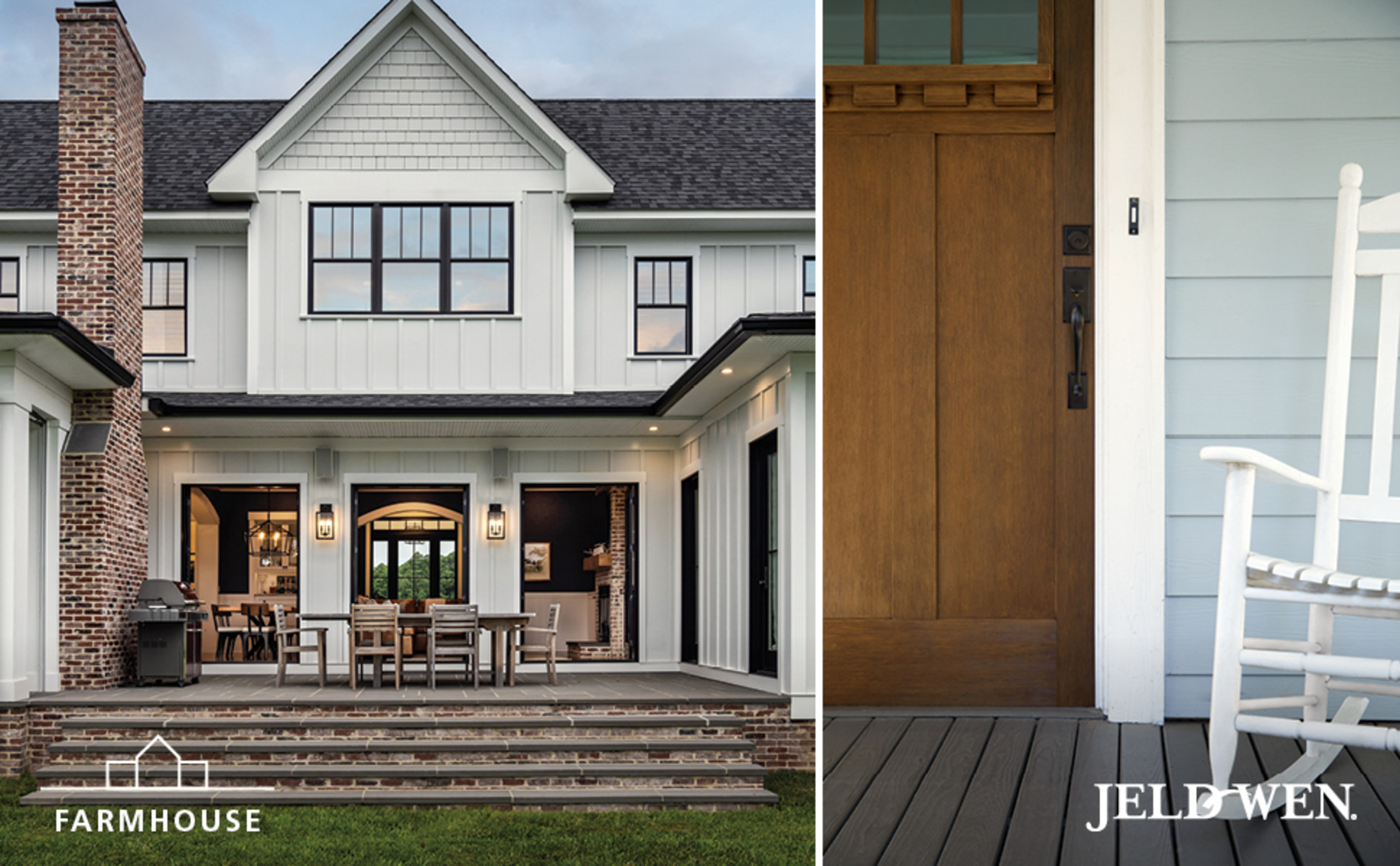 JELD-WEN 36 in. x 80 in. Left-Hand Craftsman 6 Lite Clear Glass