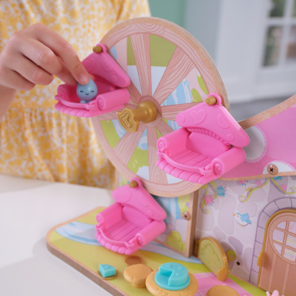 KidKraft Lil Green World Wooden Fairy Cottage and Ferris Wheel