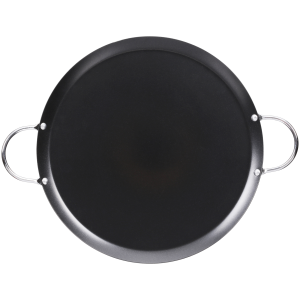 Imusa 9 Round Carbon Steel Comal with Metal Handles, Black