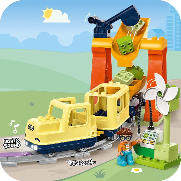 Push&Go train features lights and sounds.