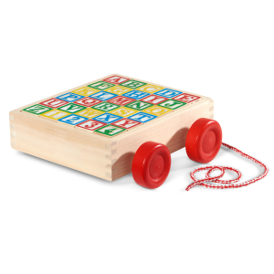 Melissa & Doug Classic ABC Wooden Block Cart Toy with 30 Solid Wood Blocks