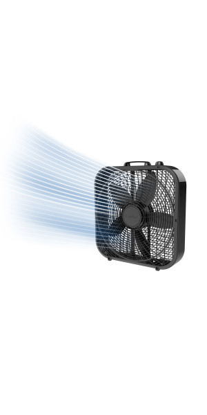Lasko, 20-inch Box Fan, Black, 3-Speed, Weather-Resistant Motor