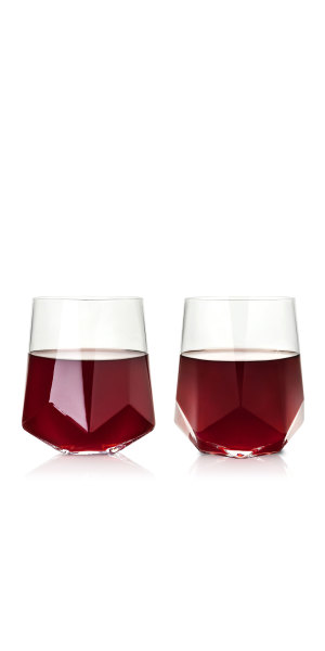 Viski Laurel White Wine Glasses, Crystal Stemmed Tumblers