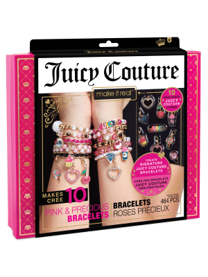 Juicy Couture, Jewelry, Juicy Couture Set Of Charm Bracelet Earrings Gift  Set Pink Gold Adjustable