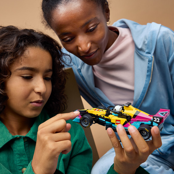 Kids can build their own F1 ACADEMY LEGO Race Car.