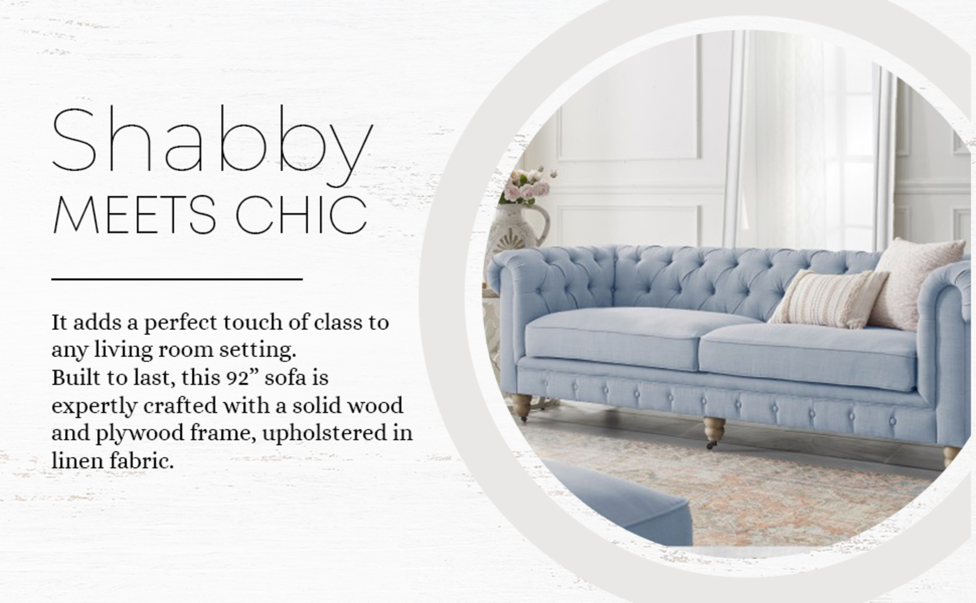 Shabby Chic Audriana Sofa Dark Grey Linen Walmart