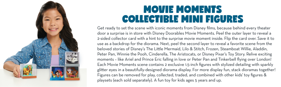 Disney Doorables Movie Moments Series 1, Collectible Mini Figures Styles  May Vary, Kids Toys for Ages 5 up 