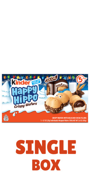 Kinder Happy Hippo Crispy Wafers, Holiday Gift, Great Stocking Stuffers,  3.6 oz, 5 Count 