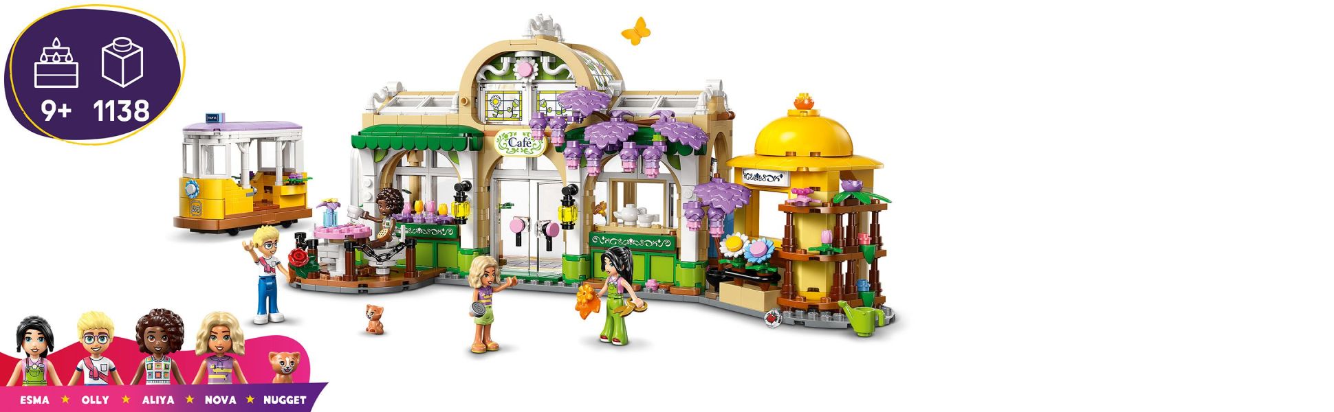 This detailed flower store role-play toy comes with 4 minidolls and a cat figure and makes a thoughtful gift for kids who love flowers and plants.