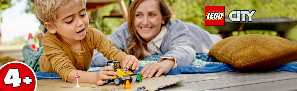 LEGO City Roadwork Truck 60284 Building Toy; Cool Roadworks Construction  Set for Kids (58 Pieces) 