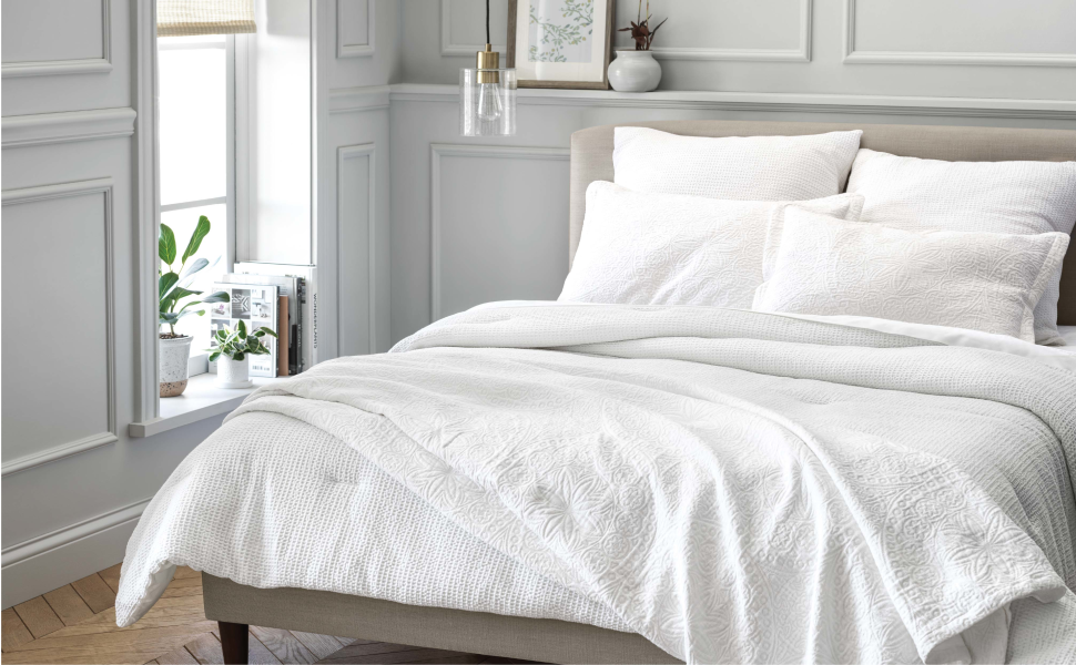Textured Chambray Cotton Duvet Cover & Sham Set - Casaluna™ - Queen