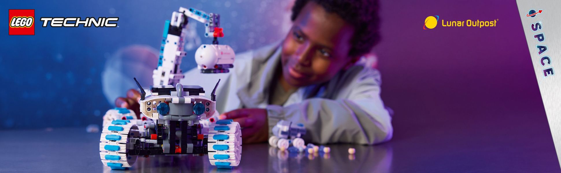 Let young space fans create their own Moon missions with this STEM building kit inspired by real-life Lunar Outpost vehicles.
