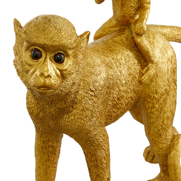 Litton Lane Gold Polystone See No Evil Monkey Sculpture (Set of 3) 98686 -  The Home Depot