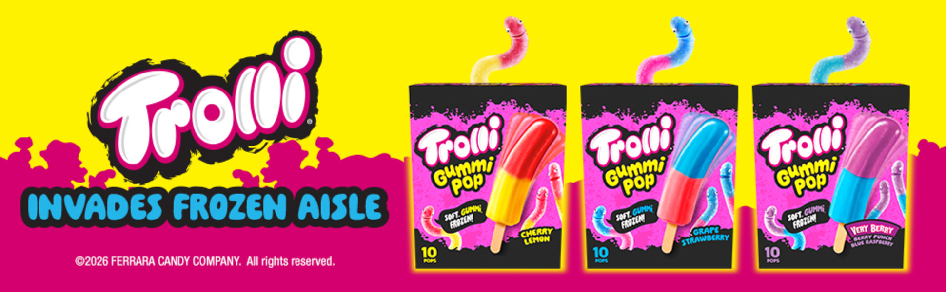 Trolli Frozen Gummi Pops Sour Gummy Candy Frozen Snacks, Very