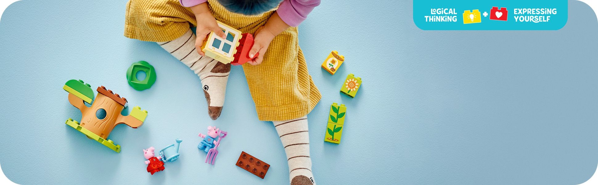 Toddlers practice perseverance and learn matching and sorting skills as they assemble the colorful bricks.