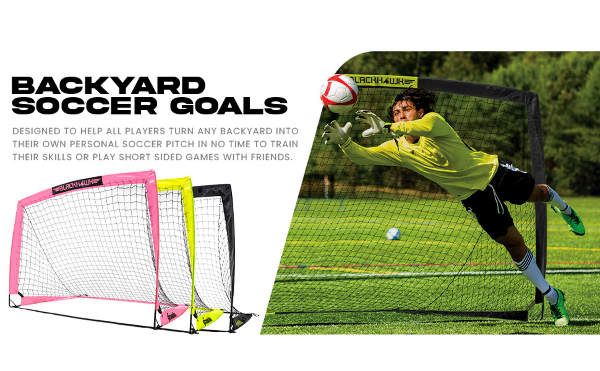 Franklin Sports Blackhawk Portable Soccer Goal, Mixte, 30092, Multicolore, 6'6 x 3'3